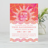 Fun in the Sun Summer Invitation Kaart (Staand voorkant)