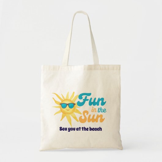☀️Fun in the Sun Tropical Beach Quote Tote Bag (Voorkant)