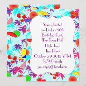 Fun in the Sun Tropical Party Time Invites Kaart (Voorkant / Achterkant)