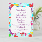 Fun in the Sun Tropical Party Time Invites Kaart (Staand voorkant)