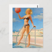 Fun in zwembad omhoog briefkaart (Voorkant / Achterkant)