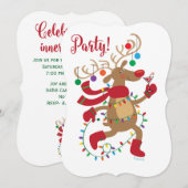 Fun Inner-Blitzen Holiday Party Uitnodiging (Voorkant / Achterkant)