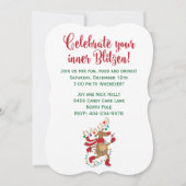 Fun Inner-Blitzen Holiday Party Uitnodiging (Achterkant)