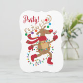 Fun Inner-Blitzen Holiday Party Uitnodiging (Staand voorkant)