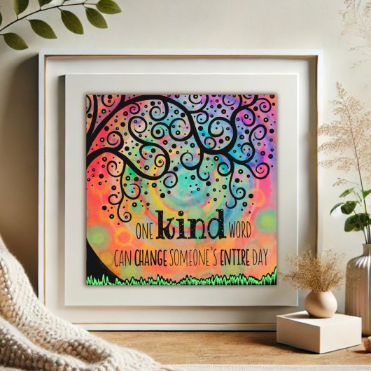 Fun Inspirating One Kind Word Classroom Poster