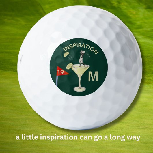 Fun Inspirational 19th Hole Cocktail Monogram  Golfballen