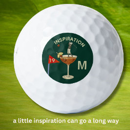 Fun Inspirational 19th Hole Cocktail Monogram  Golfballen