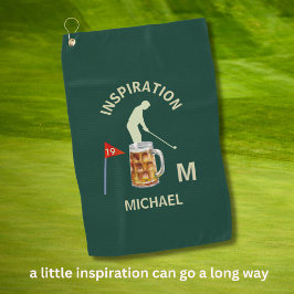 Fun Inspirational 19th Hole Cocktail Monogram Name Golfhanddoek