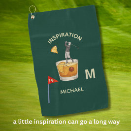 Fun Inspirational 19th Hole Cocktail Monogram Name Golfhanddoek
