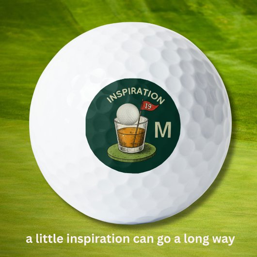 Fun Inspirational 19th Hole Drink Monogram  Golfballen