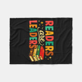 Fun inspiring readers are leaders book lovers fleece deken (Voorkant (Horizontaal))