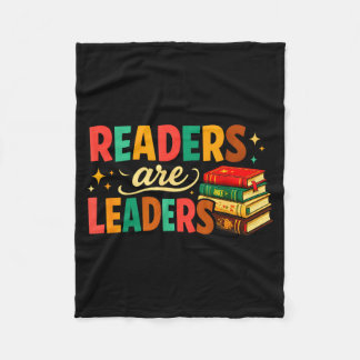 Fun inspiring readers are leaders book lovers fleece deken