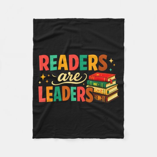 Fun inspiring readers are leaders book lovers fleece deken (Voorkant)
