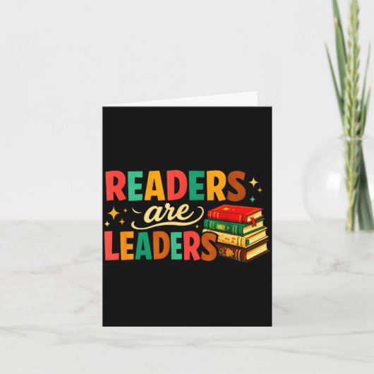 Fun inspiring readers are leaders book lovers kaart (Voorkant)