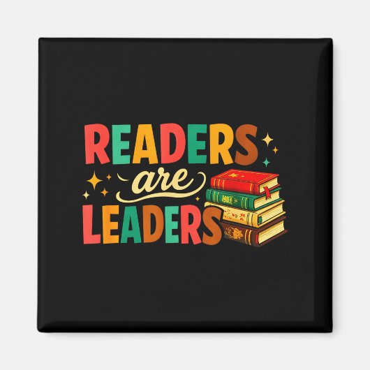 Fun inspiring readers are leaders book lovers magneet (Voorkant)