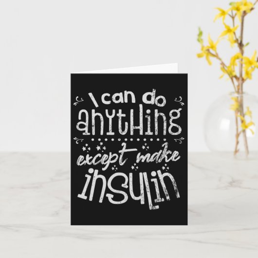 Fun Insuline T1d Diabetes Kaart (Gele Bloem)