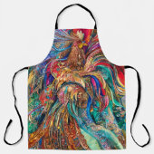 Fun Intricate Abstract het Schilderen Rooster Ontw Schort (Voorkant)