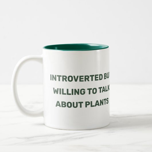 Fun Introverted, maar bereid om over planten te pr Tweekleurige Koffiemok (Links)