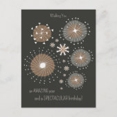 Fun inventive handgetrokken vuurwerk CC1105 Birthd Briefkaart (Voorkant)