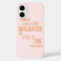 Fun Inventor Quote Minimalist Typography Oranje