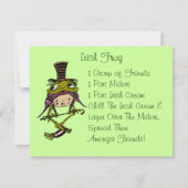 Fun Irish Frog St. Patrick's Day Party Invitation Kaart (Voorkant)