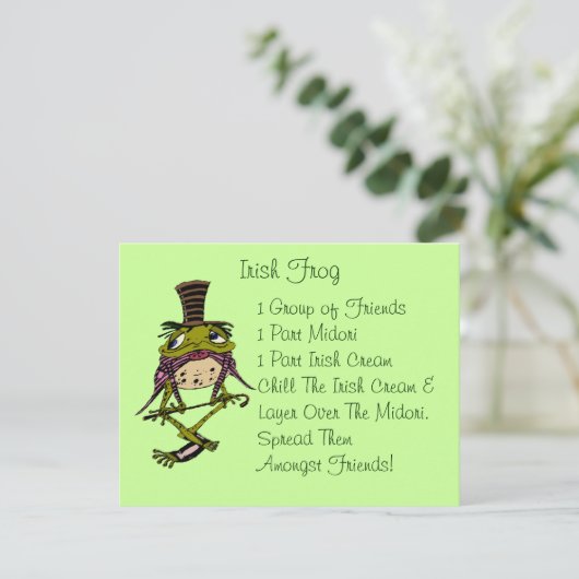 Fun Irish Frog St. Patrick's Day Party Invitation Kaart (Staand voorkant)