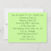 Fun Irish Frog St. Patrick's Day Party Invitation Kaart (Achterkant)