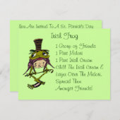 Fun Irish Frog St. Patrick's Day Party Invitation Kaart (Voorkant / Achterkant)