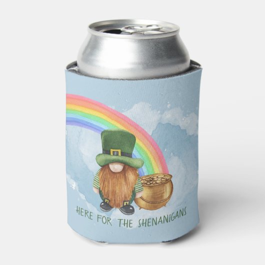 Fun Irish Gnome Shenanigans St Patrick's Day Blikjeskoeler (Blikje Voorkant)