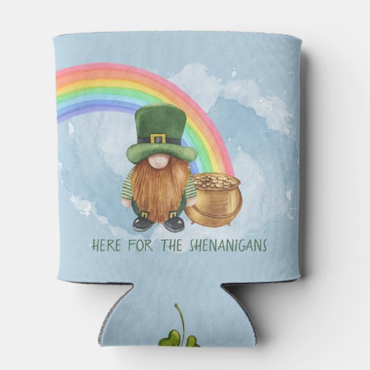 Fun Irish Gnome Shenanigans St Patrick's Day Blikjeskoeler (Achterkant)
