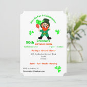 Fun Irish Leprechaun Birthday Party Invite Kaart (Staand voorkant)