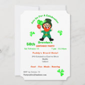 Fun Irish Leprechaun Birthday Party Invite Kaart (Voorkant)