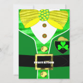 Fun Irish Leprechaun Costume Personalized Invite Kaart (Voorkant)