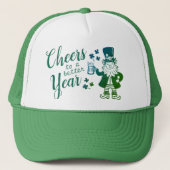 Fun Irish Leprechaun met bier en klaver Trucker Pet (Voorkant)
