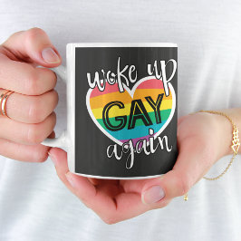 Fun-ironische lgbetq trots werd weer homo's wakker koffiemok