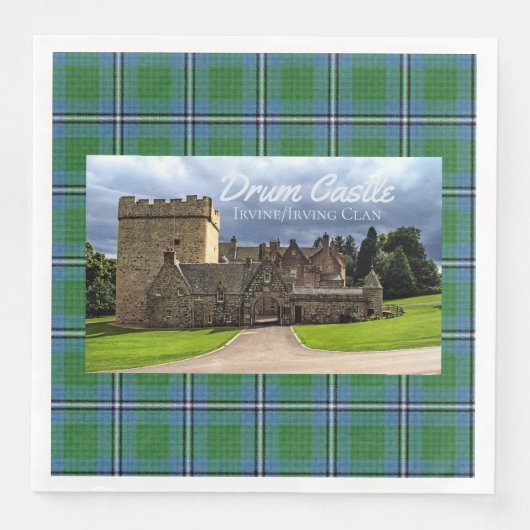 Fun Irvine/Irving Clan's Drum Castle Tartan Servet (Voorkant)