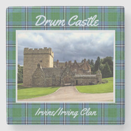 Fun Irvine/Irving Clan's Drum Castle & Tartan Stenen Onderzetter