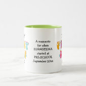 Fun IT IS MIJN EERSTE DAG TE OUDERE cadeau Tweekleurige Koffiemok (Center)