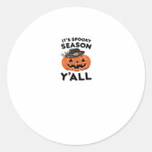 Fun It’s Spooky Season Y’all Pumpkin Design Ronde Sticker (Voorkant)