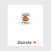 Fun It’s Spooky Season Y’all Pumpkin Design Sticker (Vel)
