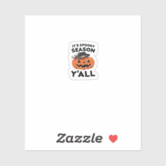 Fun It’s Spooky Season Y’all Pumpkin Design Sticker (Vel)