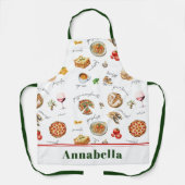Fun Italian Food Lover Kitchen Schort (Voorkant)