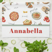 Fun Italian Food Lover Kitchen Theedoek (Gevouwen)