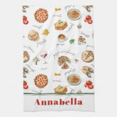 Fun Italian Food Lover Kitchen Theedoek (Verticaal)