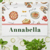 Fun Italian Food Lover Kitchen Theedoek (Gevouwen)