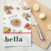 Fun Italian Food Lover Kitchen Theedoek (Quarter Fold)