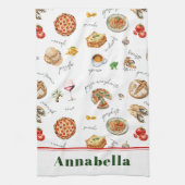 Fun Italian Food Lover Kitchen Theedoek (Verticaal)