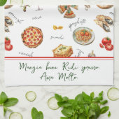 Fun Italian Food Lover Mangia Bene Theedoek (Gevouwen)