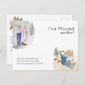 Fun I've Warmer Climate Beach Moving House Aankondigingskaart (Voorkant / Achterkant)