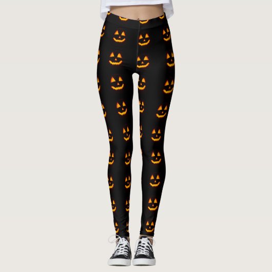 Fun Jack O Lantern Halloween Leggings (Voorkant)